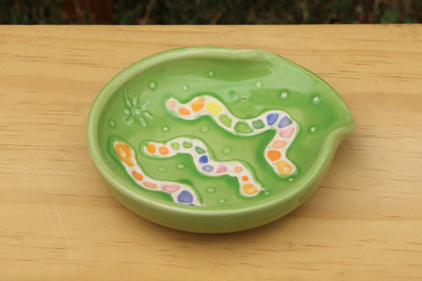 Slip Trailed Spoon Rest 17