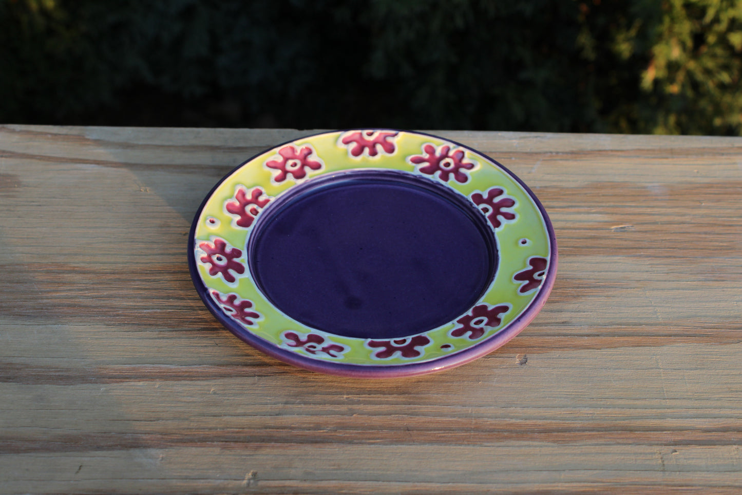 "Stained Glass" Dessert Plate 7