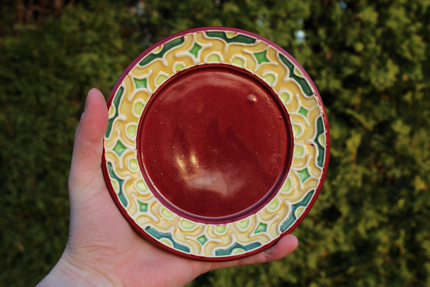 "Stained Glass" Dessert Plate 9